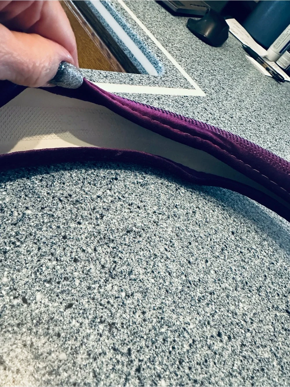 Sparkling Purple inside cloth stretch Rhinestone Steering Wheel Cover